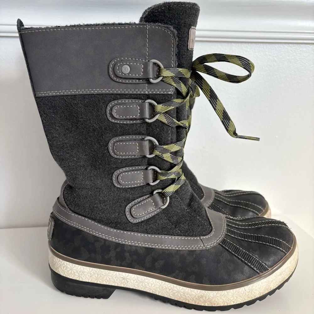 UGG Baroness Duck Boots Women’s 6 Waterproof Tall Snow Boots in Charcoal Gray